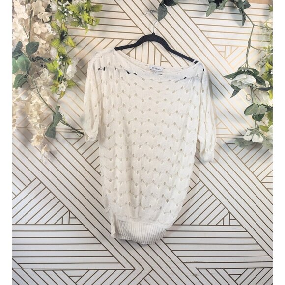 Vintage BeBe Women's Y2k Open Back Top Knit Rayon White Wide Neck Size XS - Picture 1 of 6
